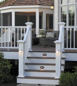 Azek_Harvest_AutumnChesnut_Premier_White_029 Azek/Timbertech Decking in Randolph NJ - New Jersey Siding & Windows Inc.