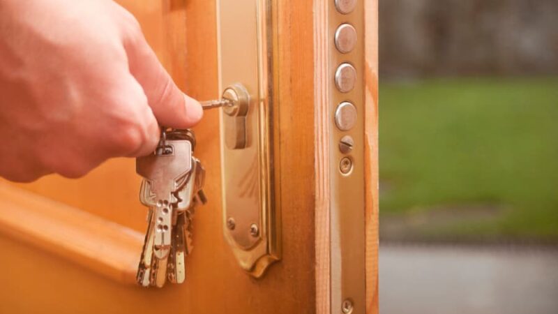 Person Locking Door