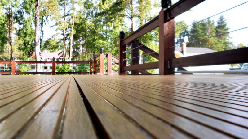 Deck With Trees In Background