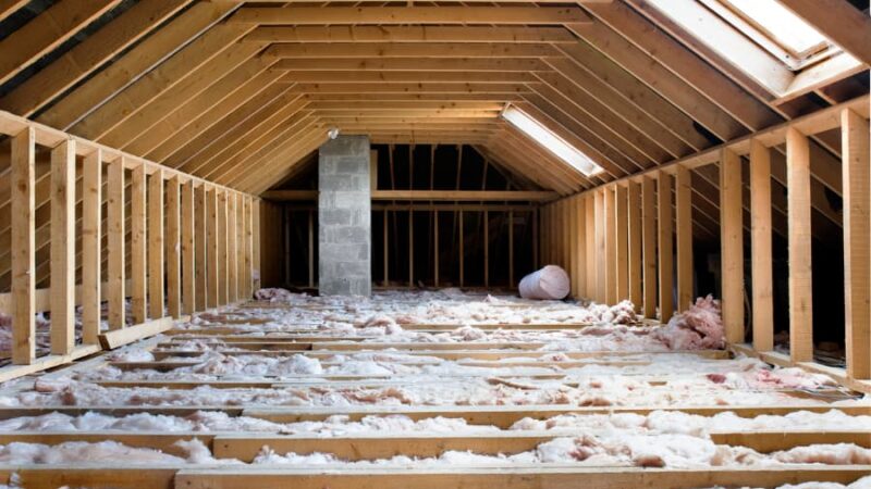 Large Attic With Fluffy Insulation