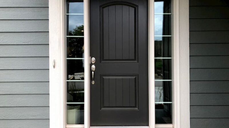 Gray front door