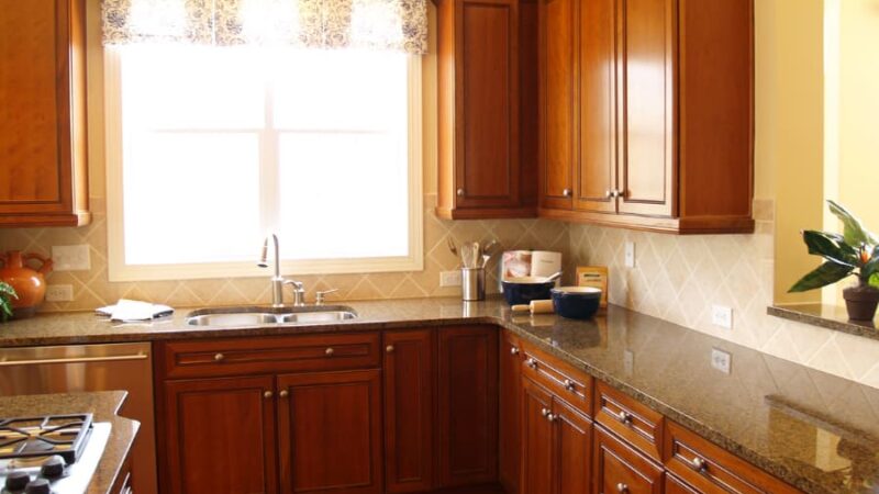 Light shining into kitchen window