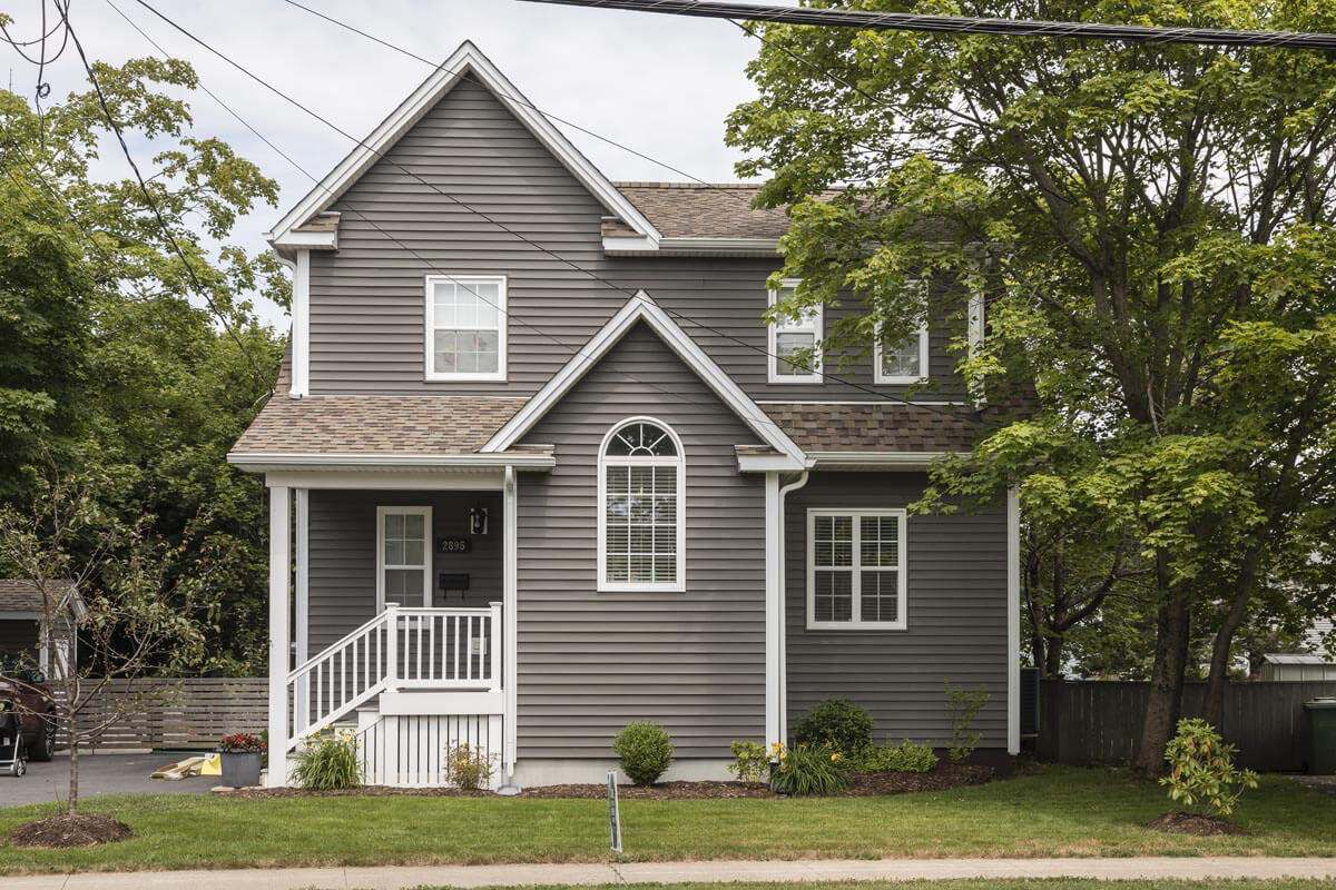 Royal Haven Gray Large grey and white home.