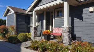Modern home with vinyl siding