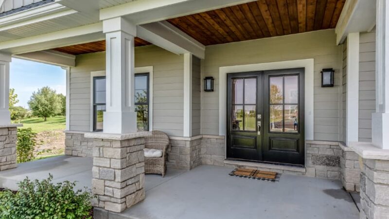 Fiberglass front door on home