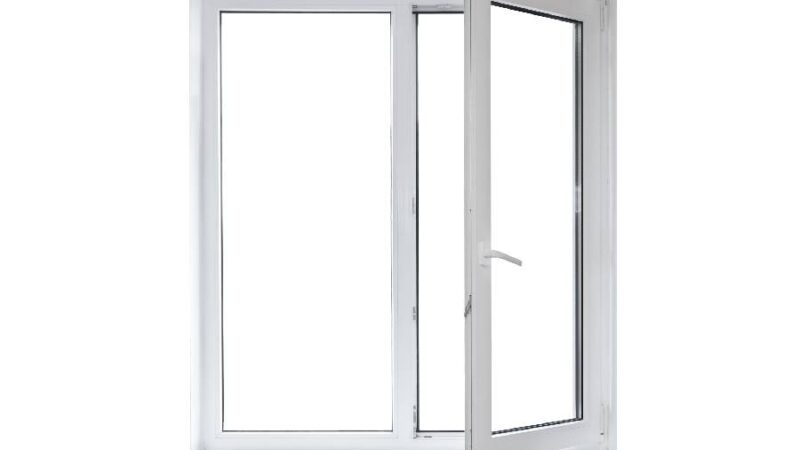 Open white casement window