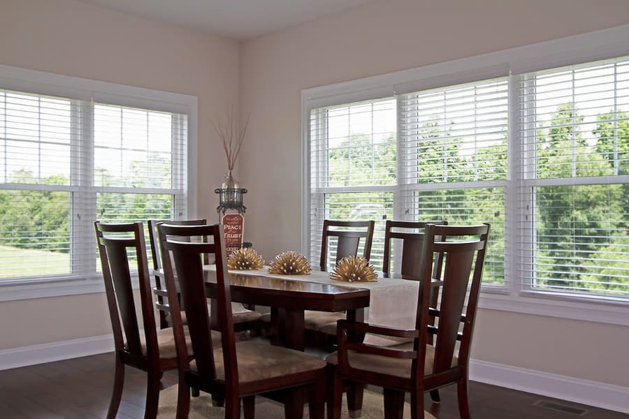 SoftLite double hung windows in residential dining room