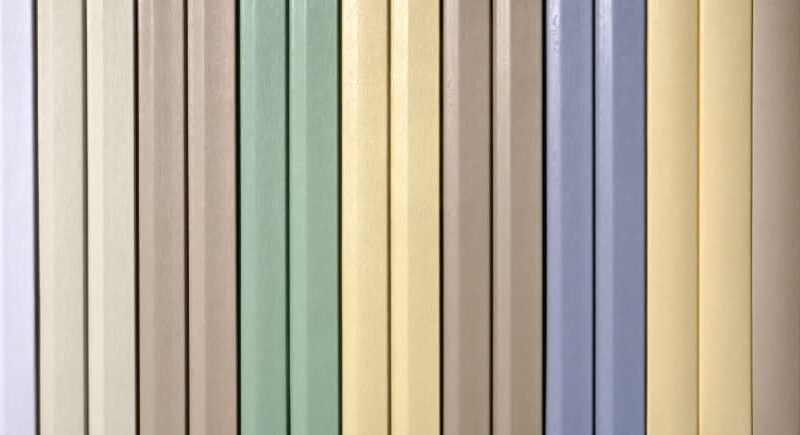 Samples of vinyl siding in different colors