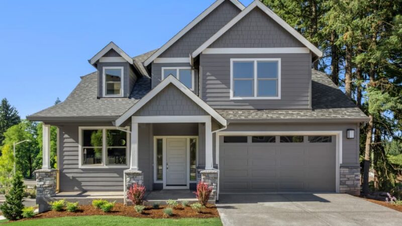 Home in bright sunlight